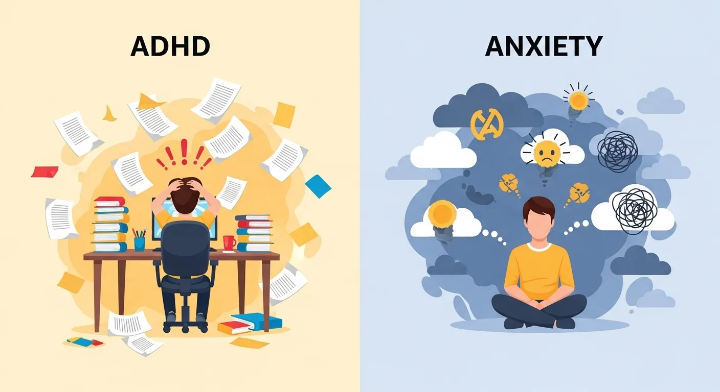 difference between adhd and anxiety