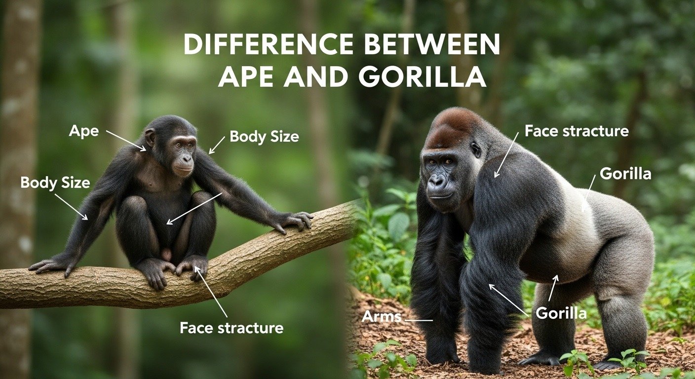Difference Between Ape and Gorilla