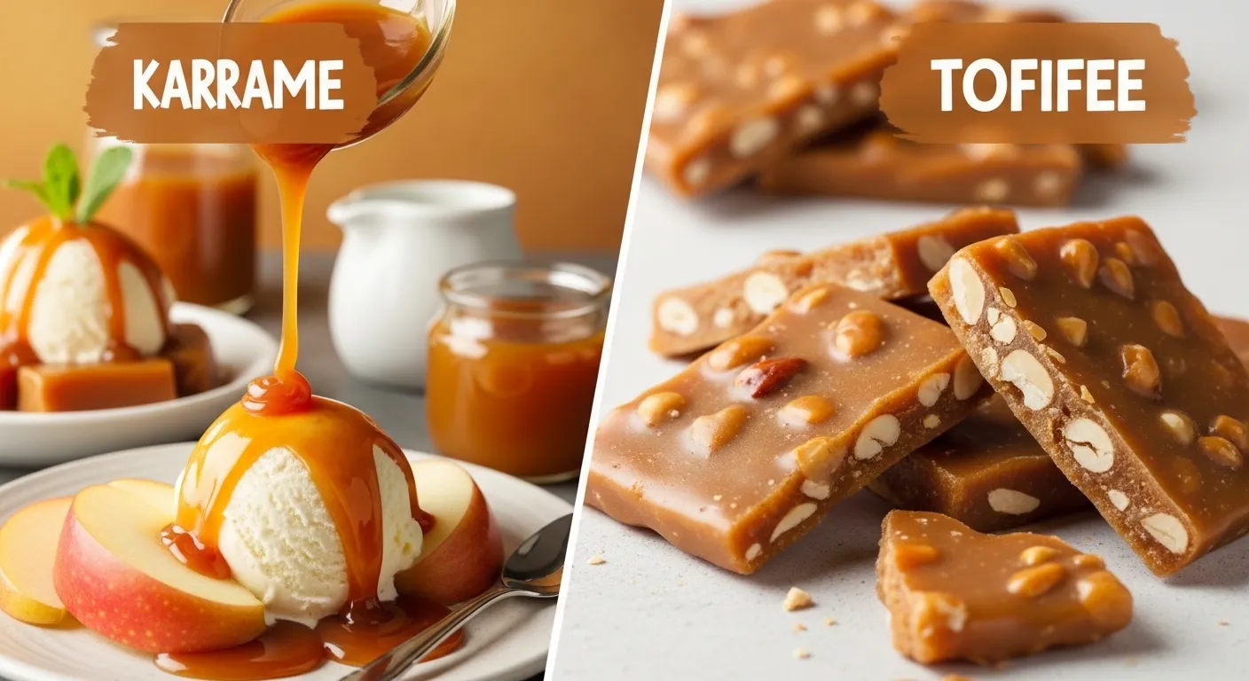 difference between caramel and toffee