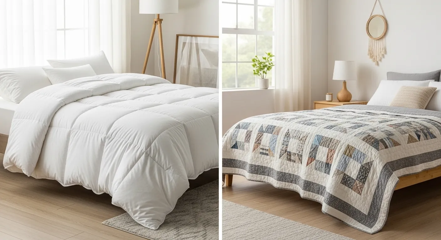 Dfference between comforter and quilt