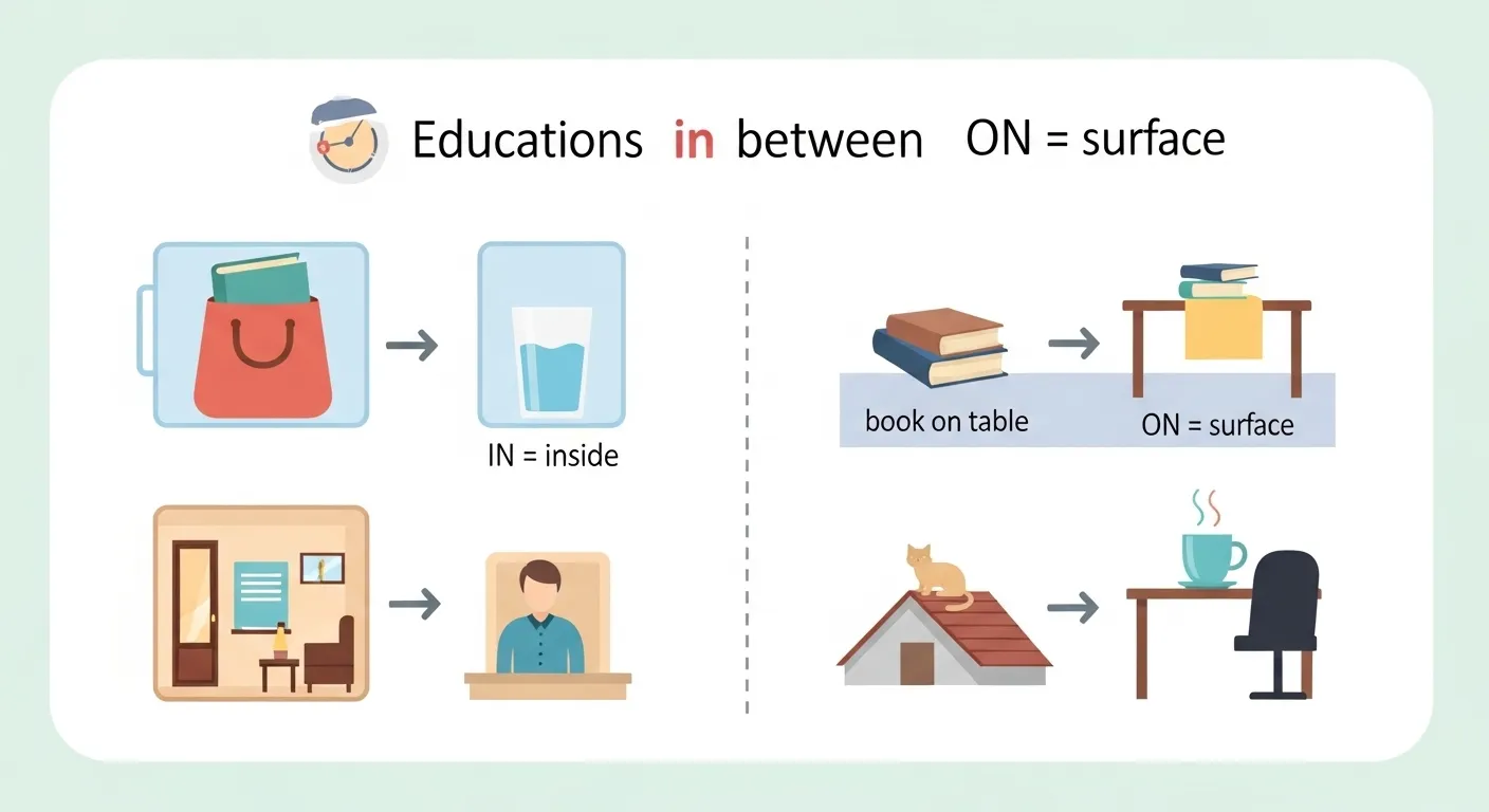 difference between in and on