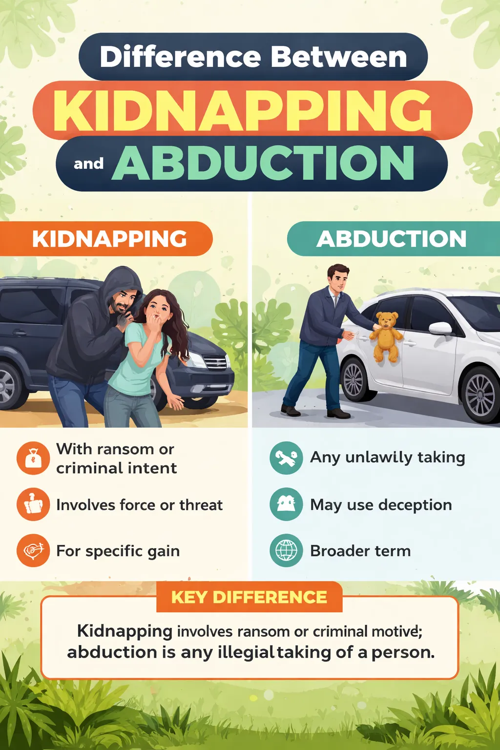 Difference Between Kidnapping and Abduction