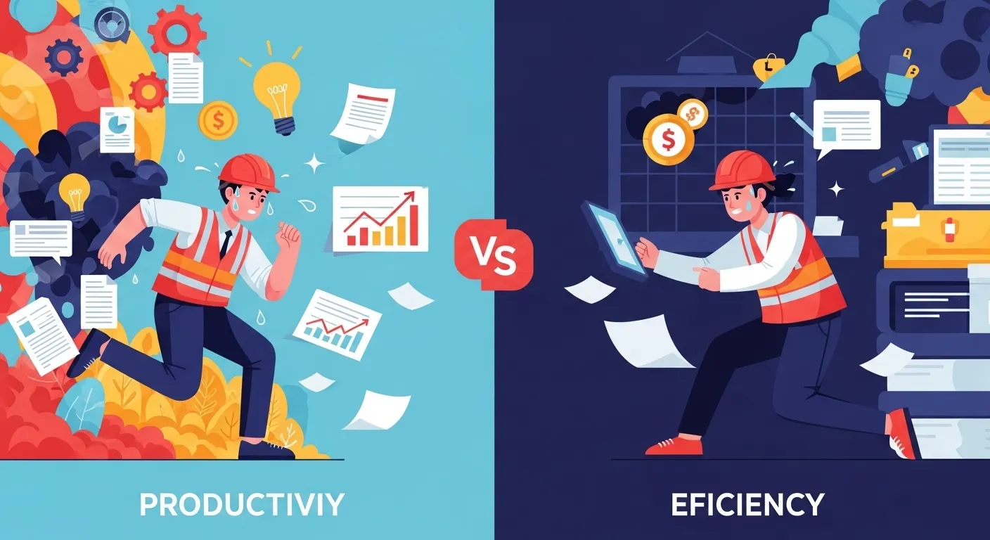 Difference between productivity and efficiency