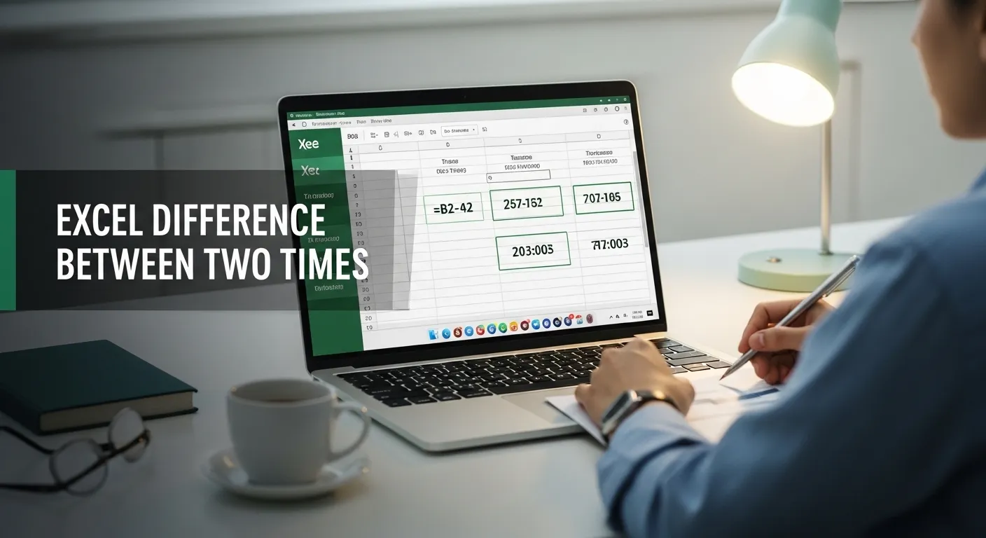 excel difference between two times
