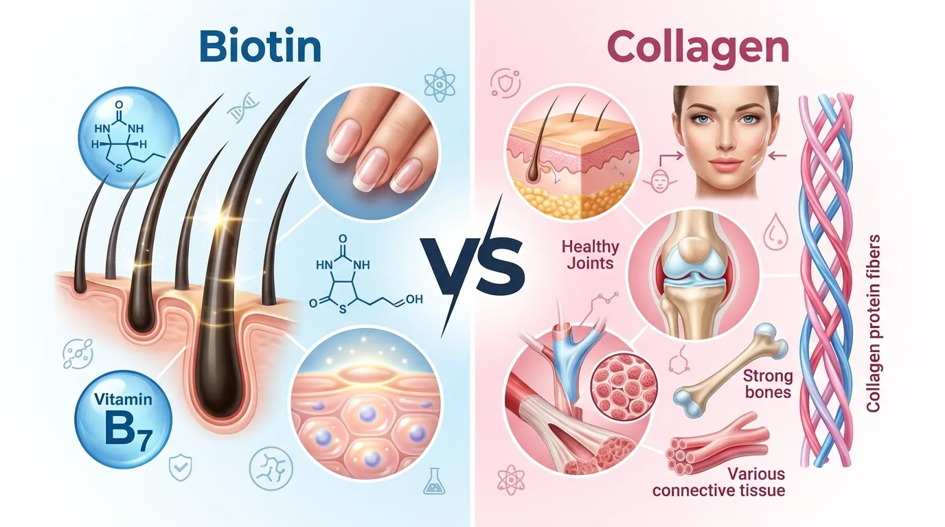 Difference Between Biotin and Collagen