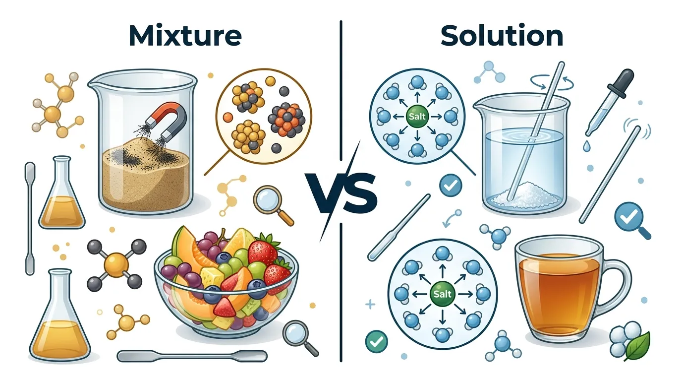 Difference Between Mixture and Solution